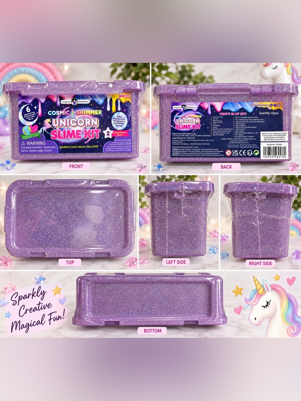 UNICORN SLIME KIT: 41 Pcs-Original Stationary-Science Experiment NEW NIB